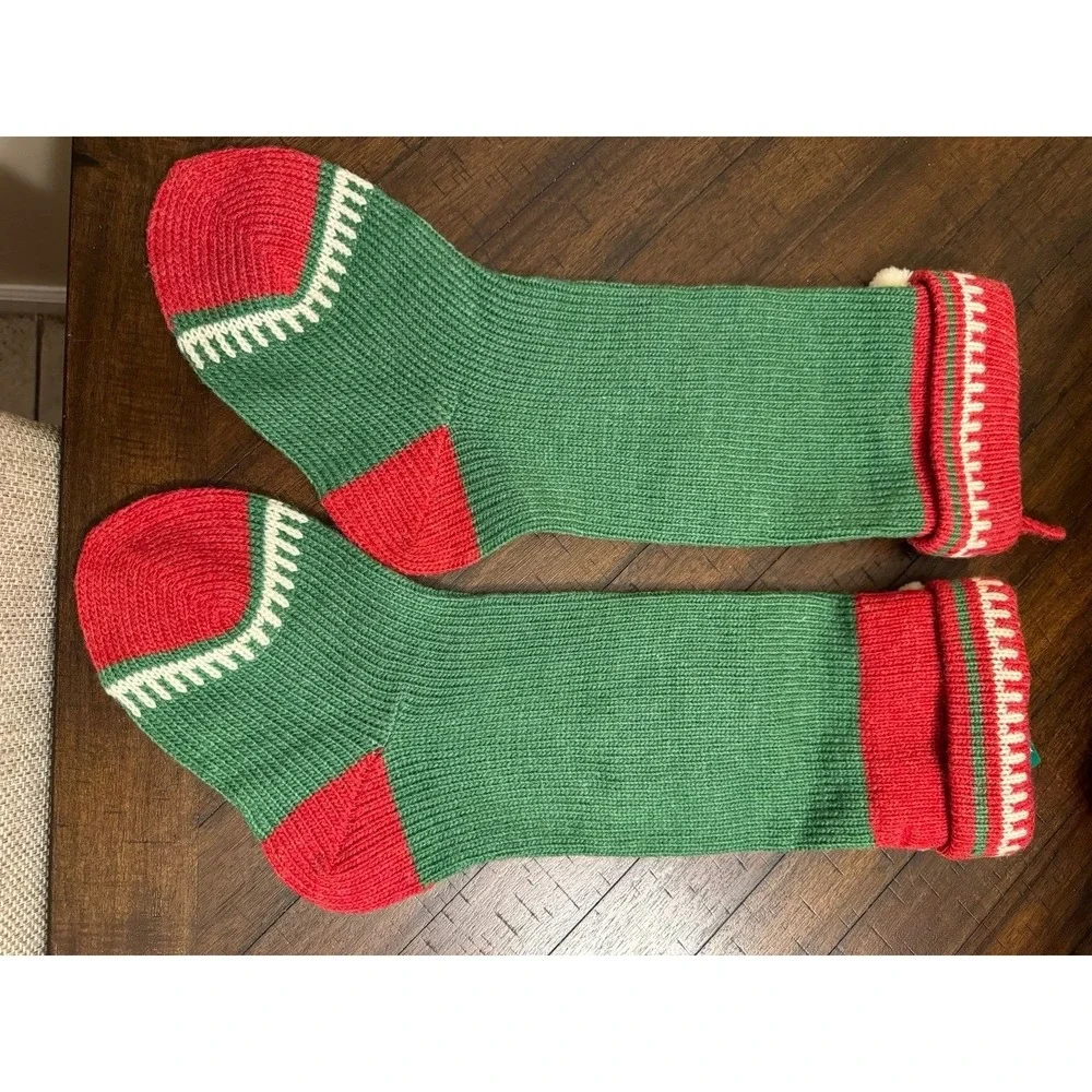 Pair Of Vintage Kurt S Adler Knit Christmas Stockings Long Rare 20